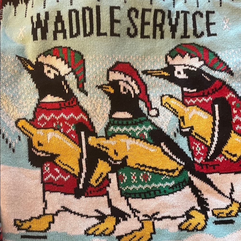 Christmas Sweater with Penguins - Multicolor Size S - Picture 4 of 4